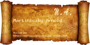 Martiniczky Arnold névjegykártya